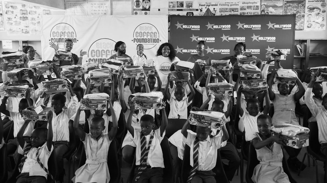 Learners with school supplies